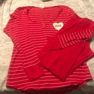 Pink Waffle Knit Christmas PJ Set